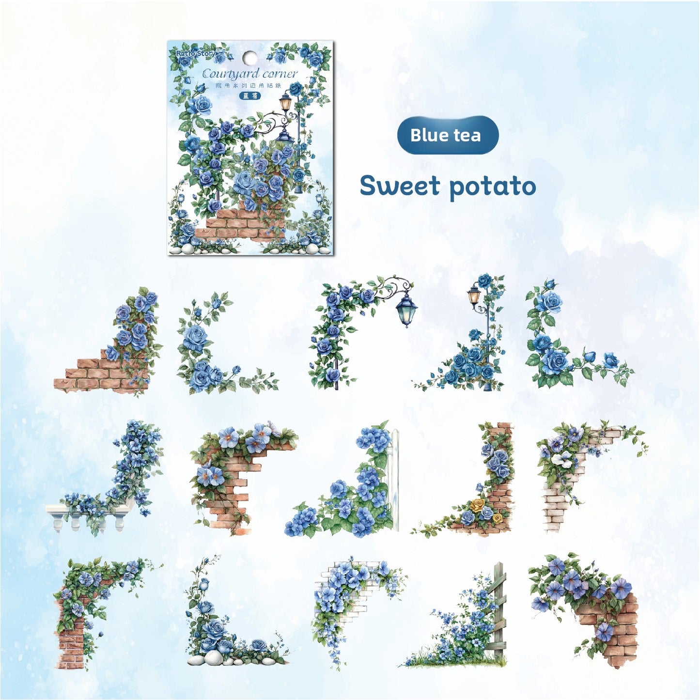 Baroque-inspired corner stickers
