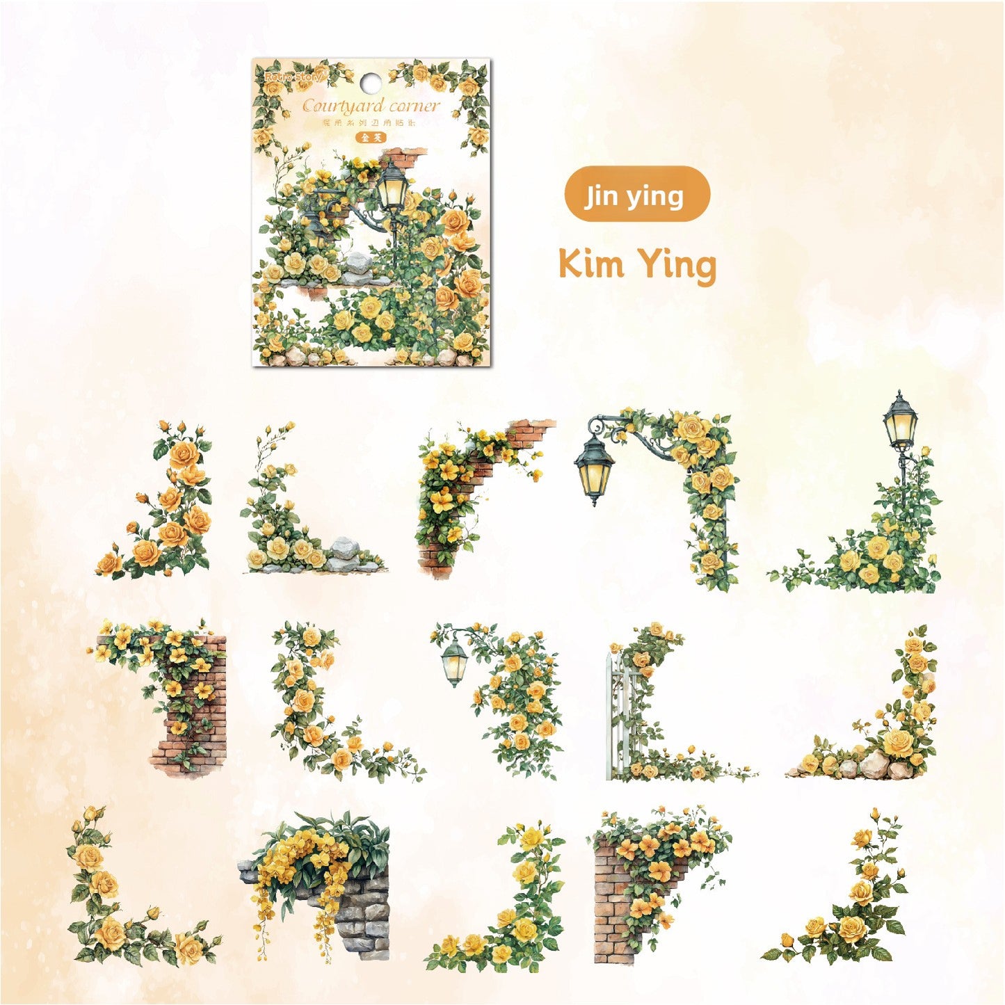 Baroque-inspired corner stickers