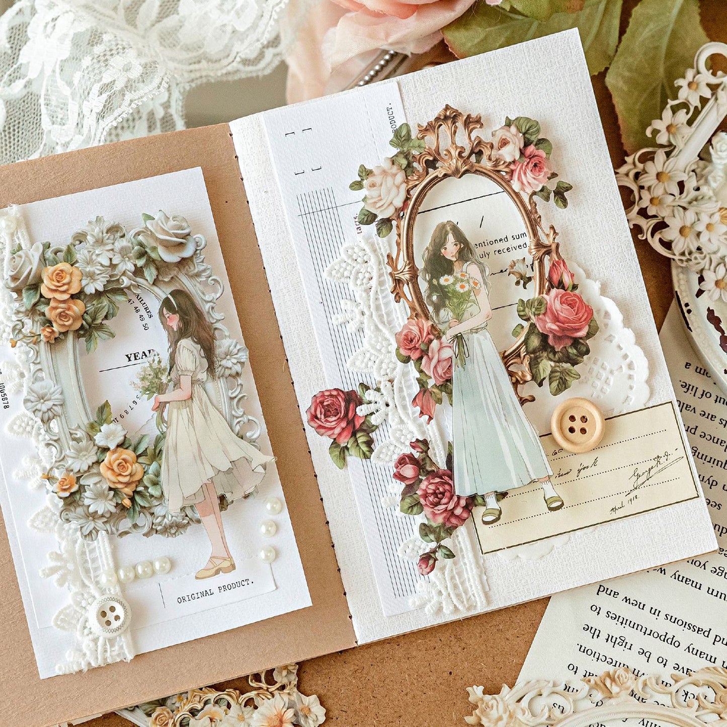 Floral vintage hollow border