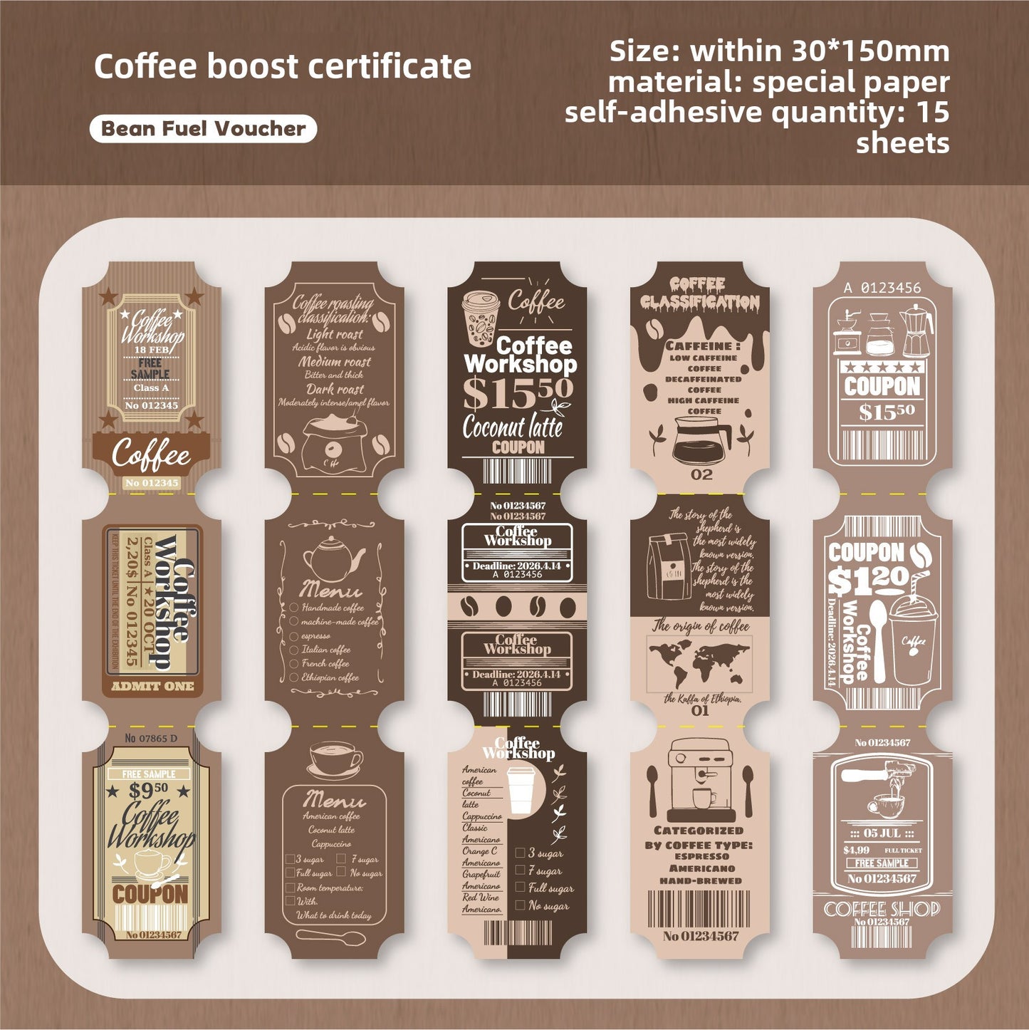 Retro Self-Adhesive Sticker Set Vintage Design