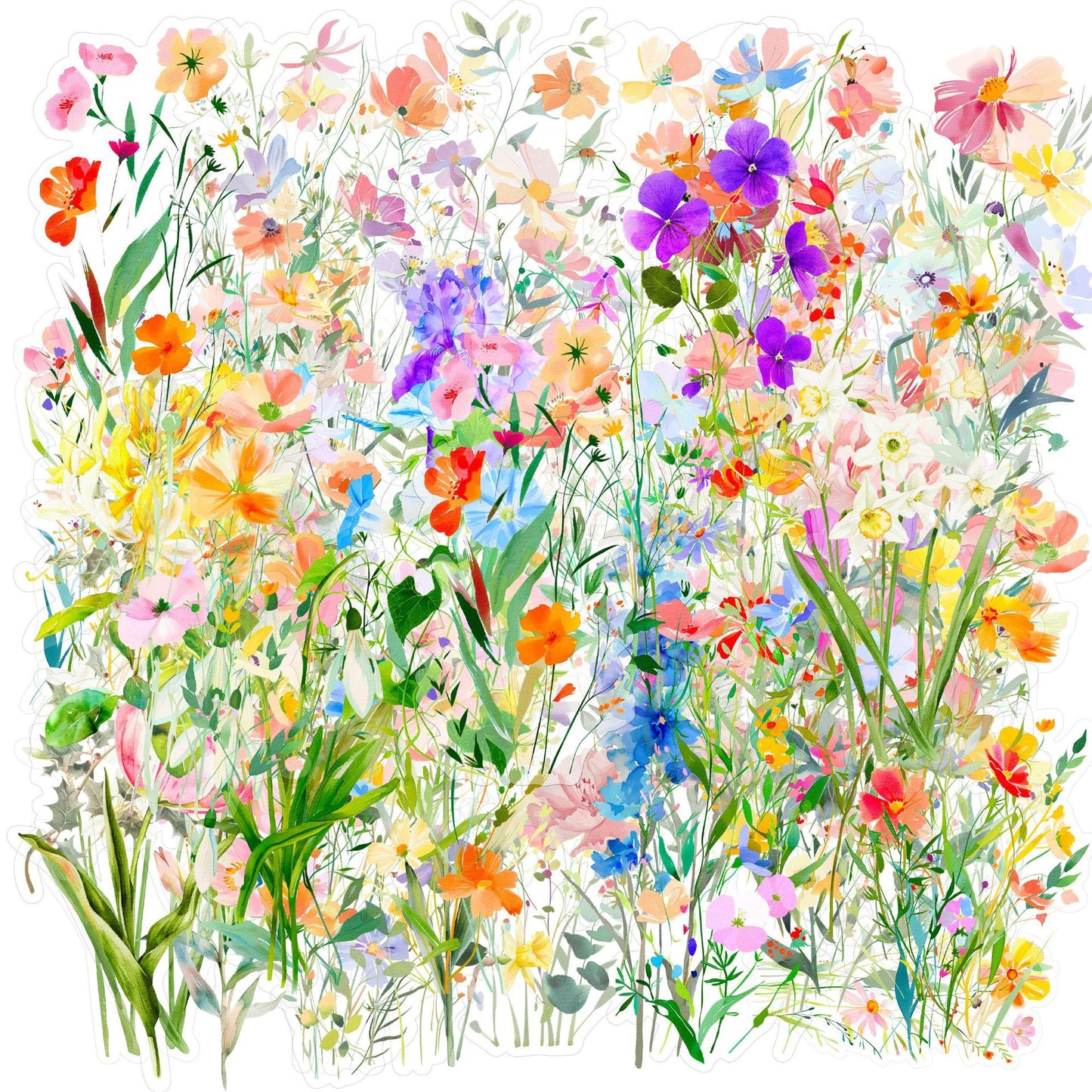 Watercolor Bloom Sticker Set