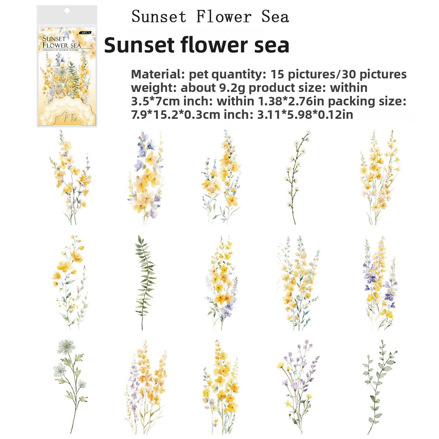 Sunset Flower Sea PET Sticker