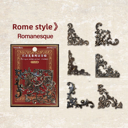 Baroque-inspired corner stickers