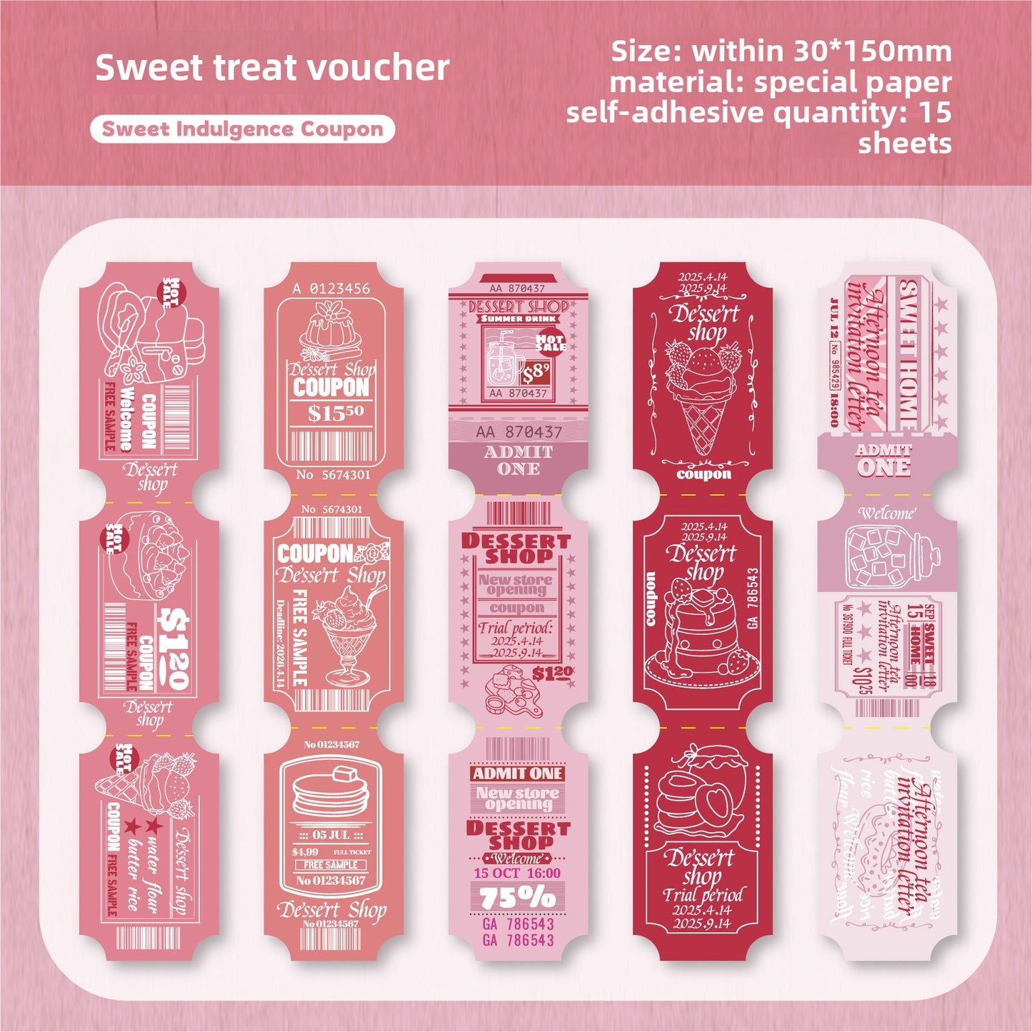 Retro Self-Adhesive Sticker Set Vintage Design