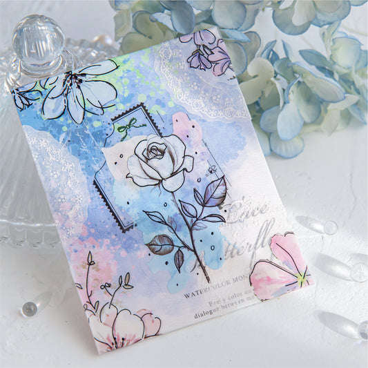 Watercolor Rose Sticker Set