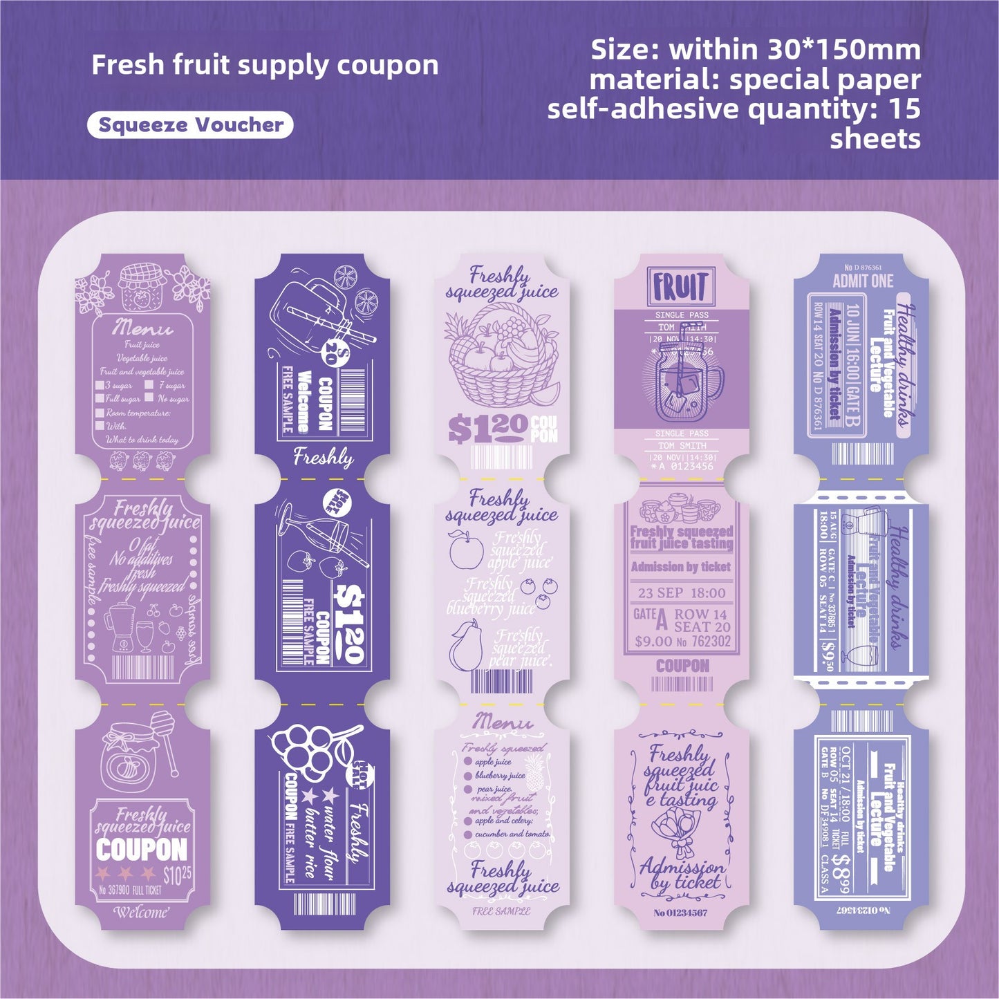 Retro Self-Adhesive Sticker Set Vintage Design