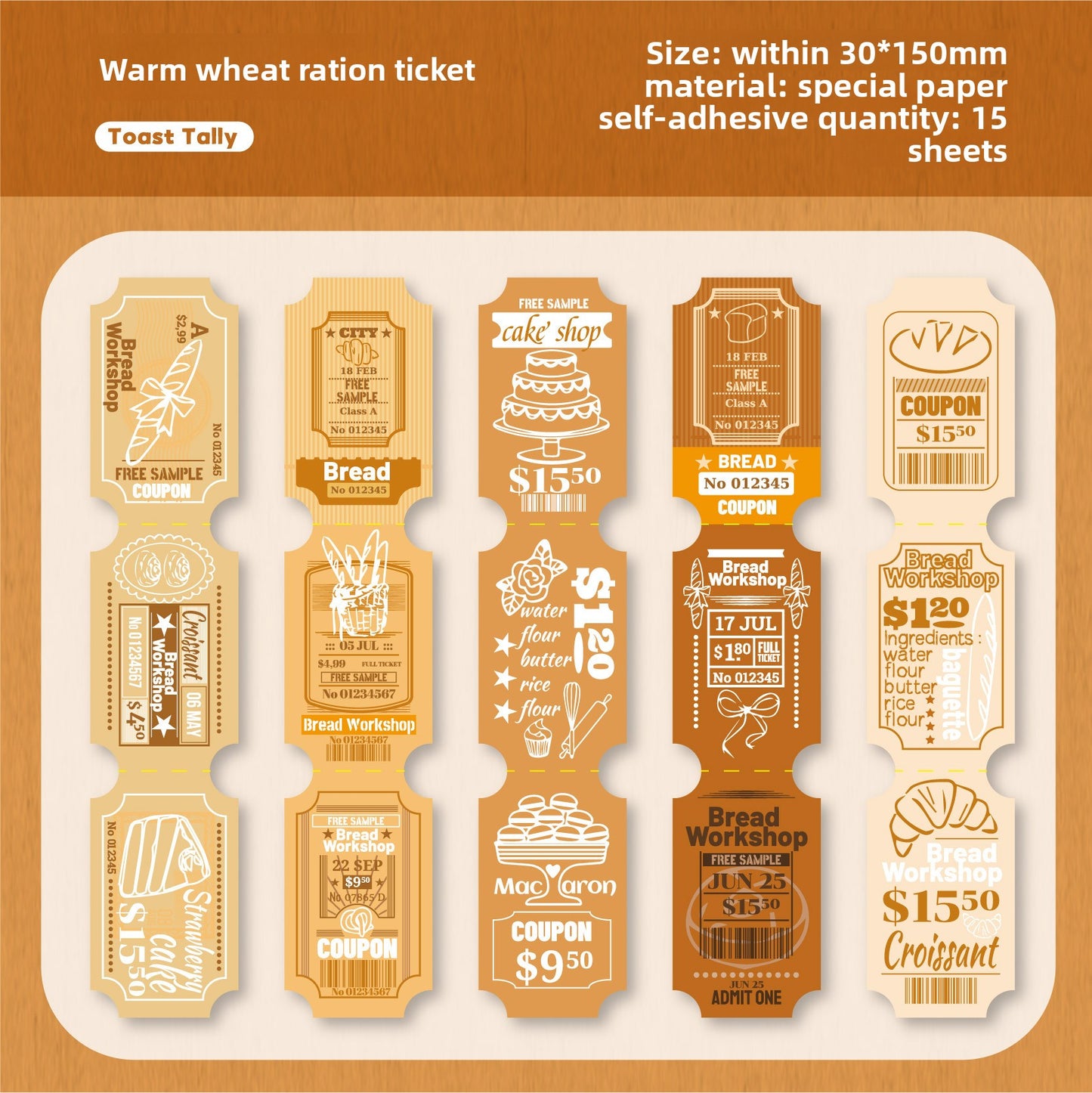 Retro Self-Adhesive Sticker Set Vintage Design